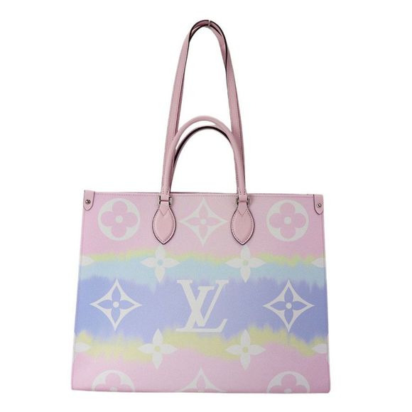 Louis Vuitton Tote Bag On The Go Monogram Leather Pastel GM LV 2way Shoulder Bag - Picture 1 of 9